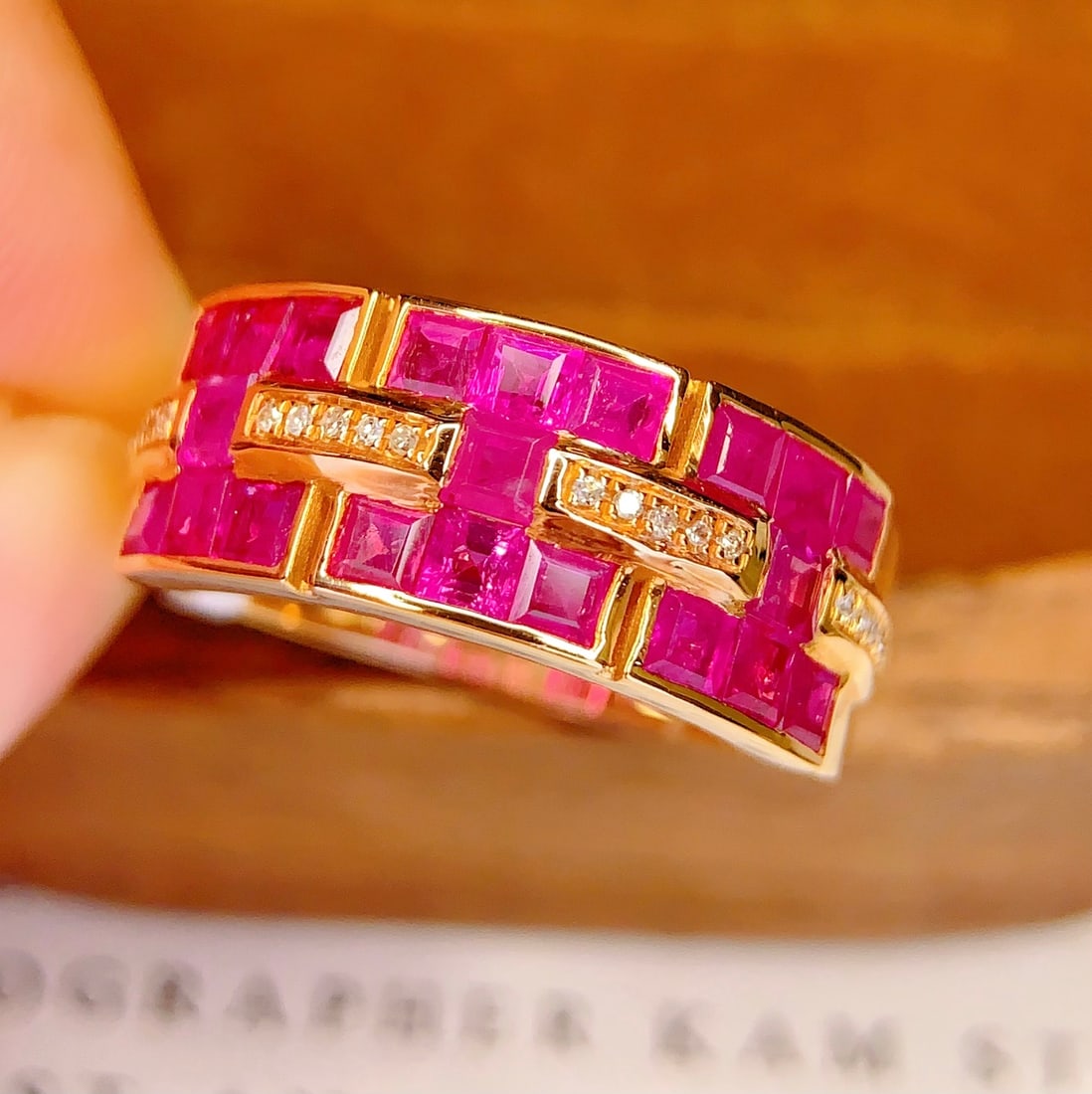 18K Gold Natural Ruby Ring - 5
