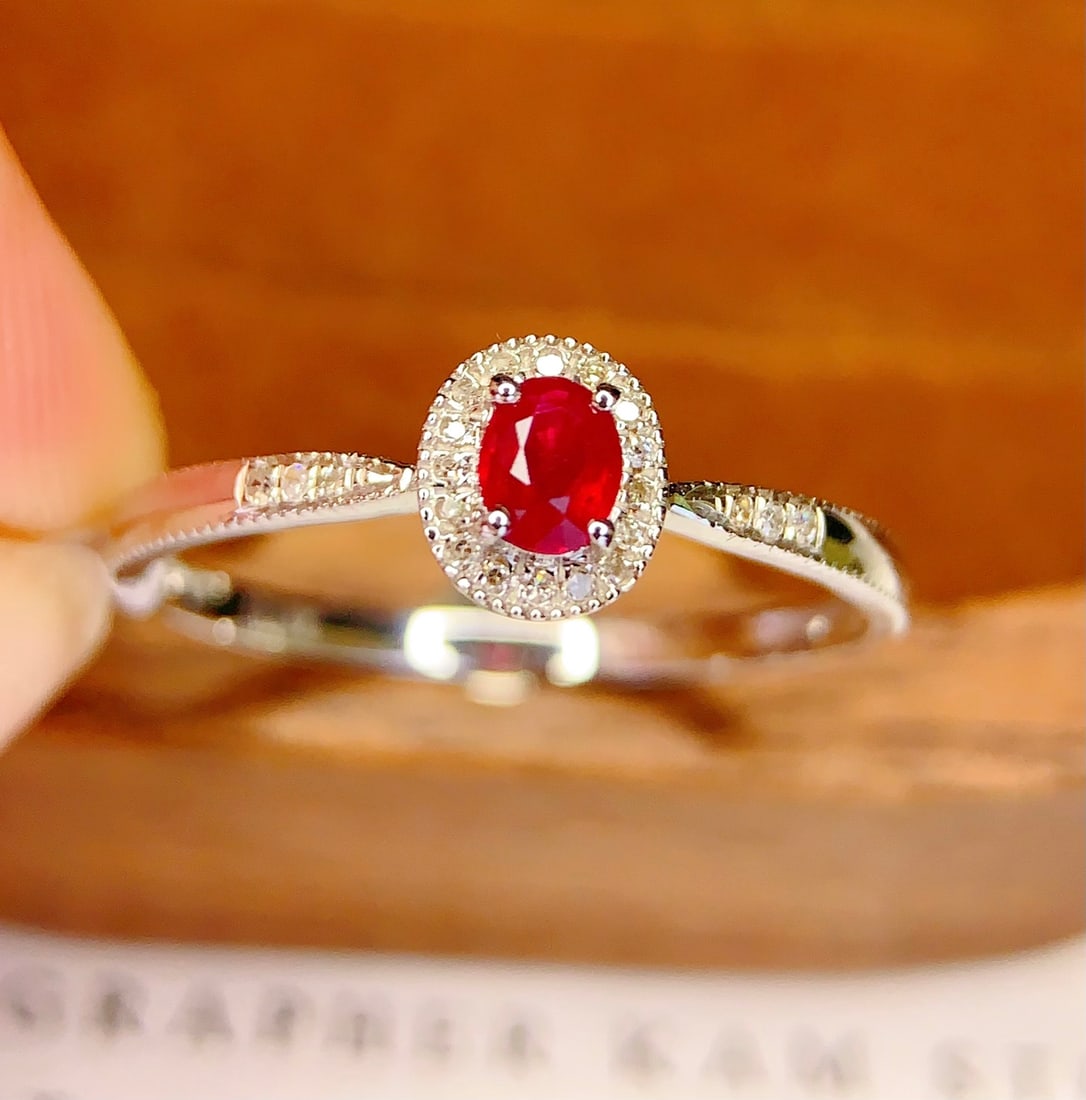 18K Gold Natural Ruby Ring - 2