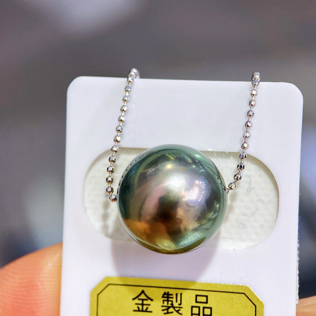 Peacock Green Pearl Necklace - 5