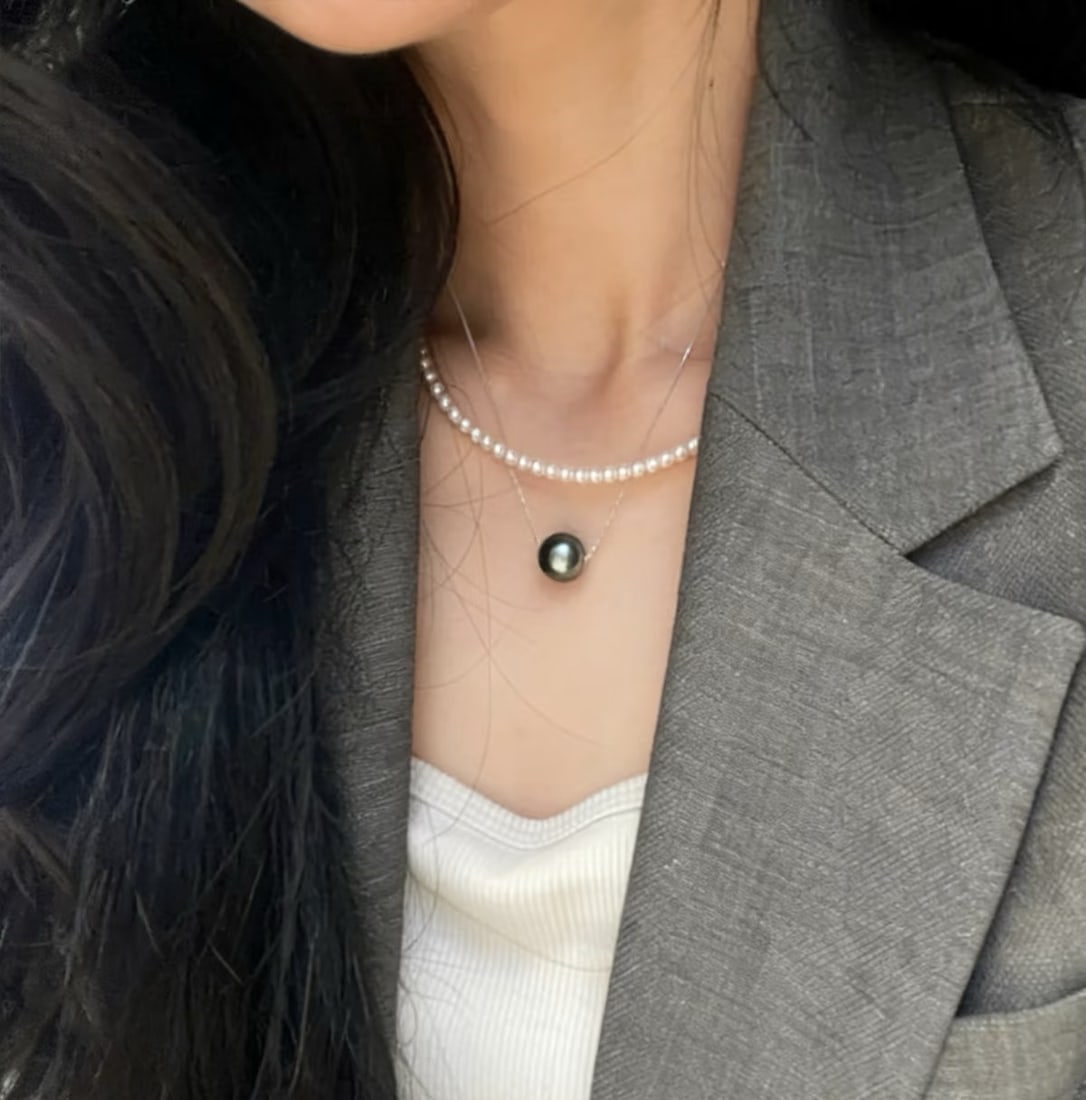 Peacock Green Pearl Necklace - 6