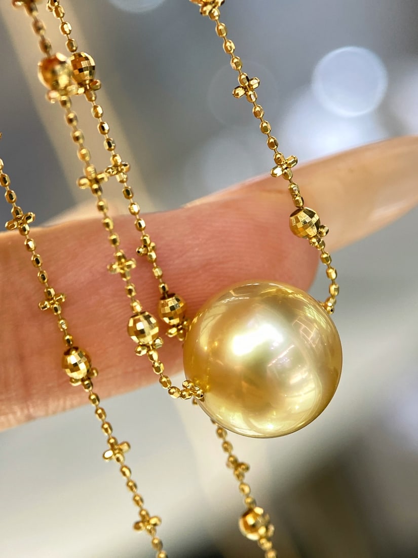 18K gold South Sea pearl necklace - 4