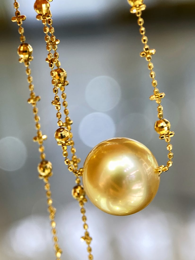 18K gold South Sea pearl necklace - 5