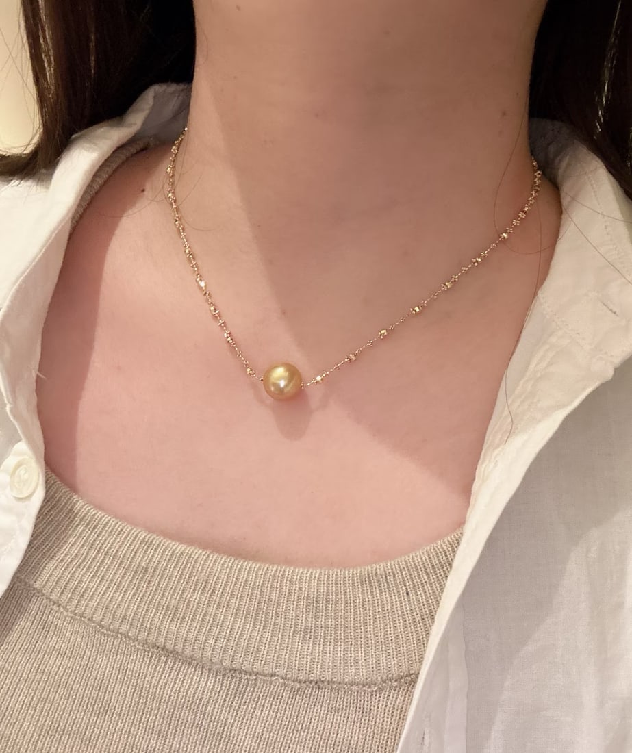 18K gold South Sea pearl necklace - 6