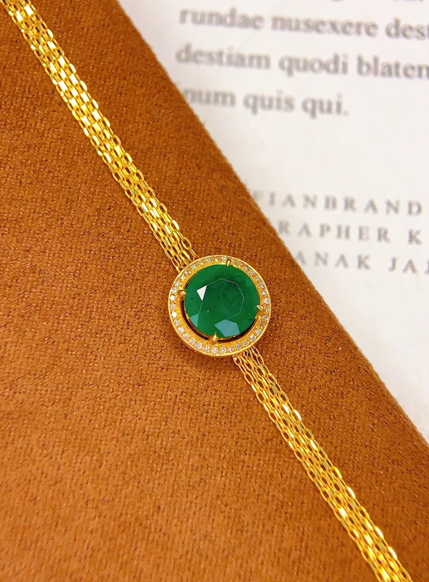18K gold emerald bracelet - 2