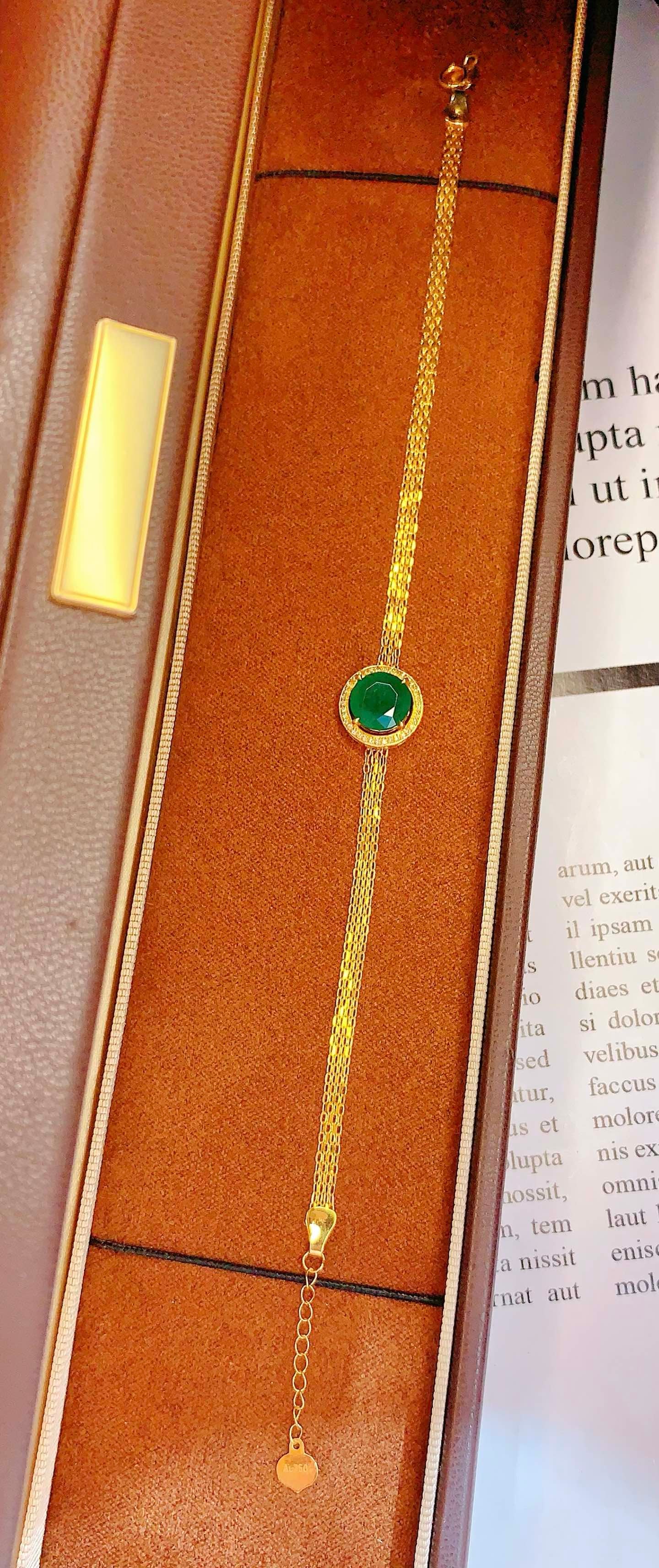 18K gold emerald bracelet - 6