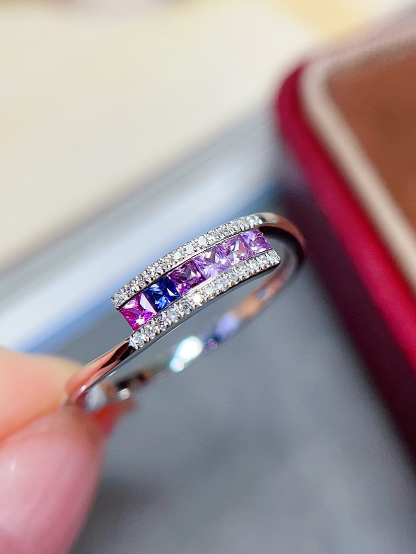 18K gold sapphire ring - 2