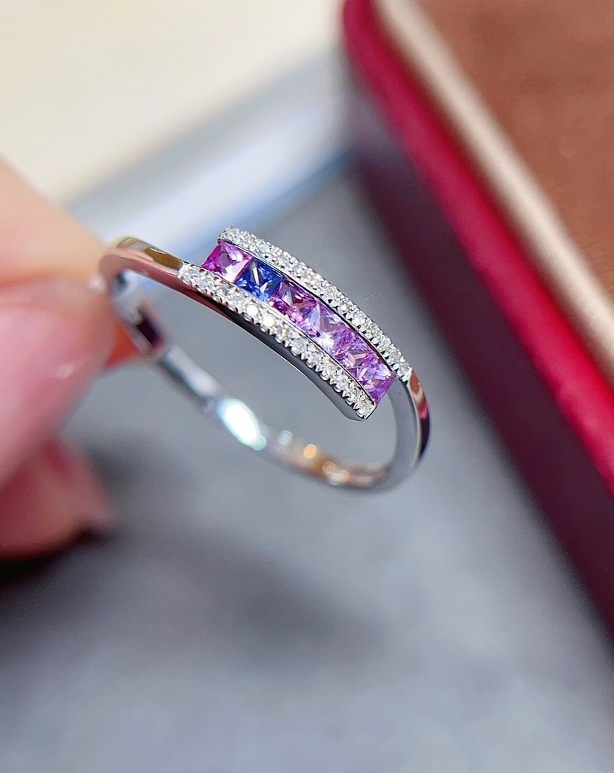 18K gold sapphire ring - 4