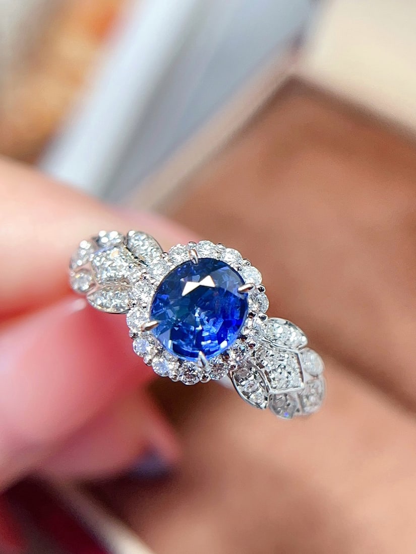18K gold sapphire ring - 5
