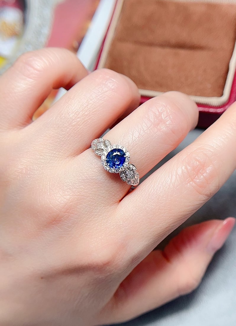 18K gold sapphire ring - 6