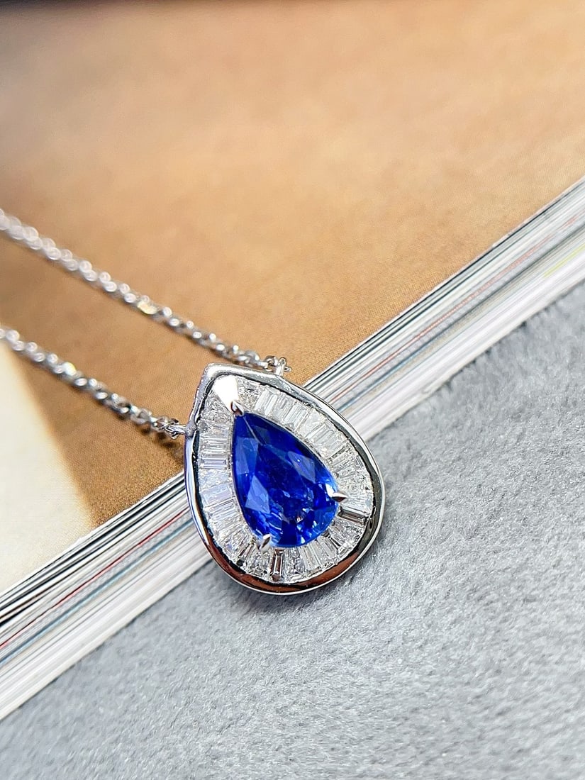 18K gold sapphire collarbone chain - 2