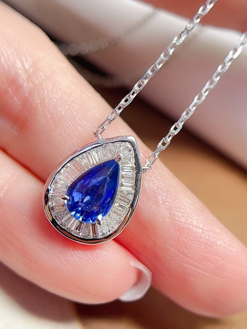 18K gold sapphire collarbone chain - 3