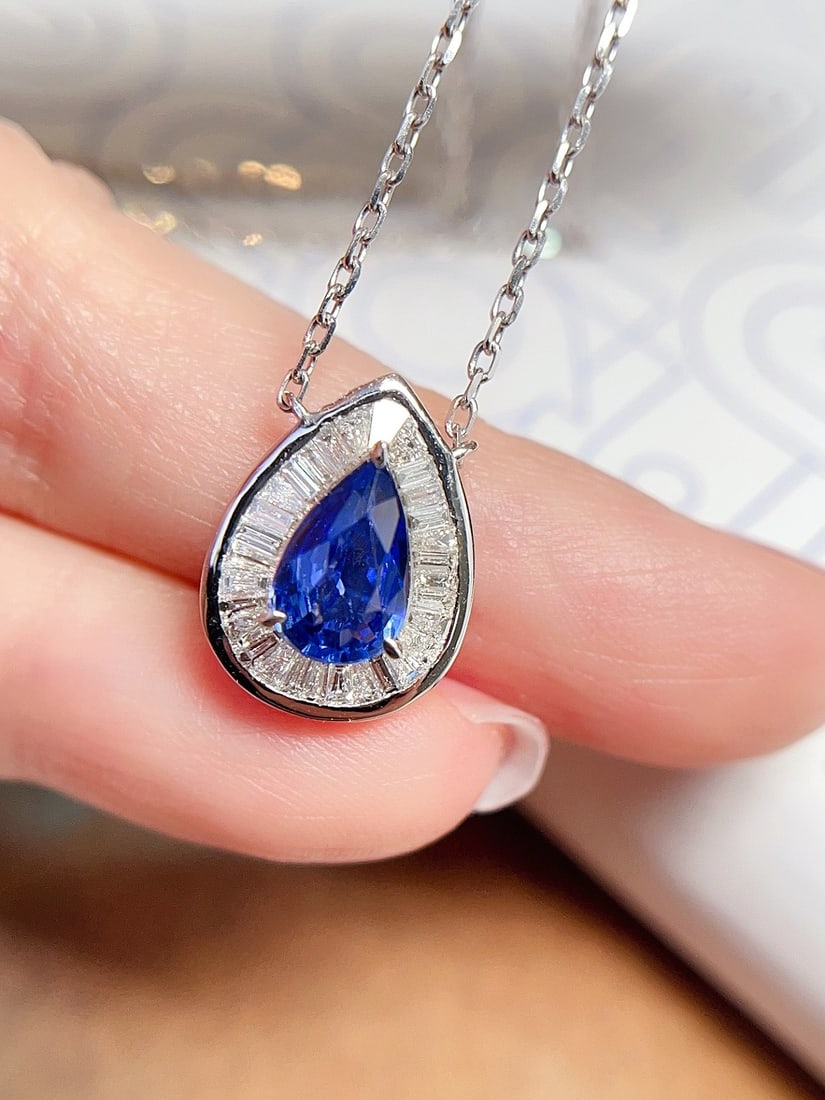 18K gold sapphire collarbone chain - 4