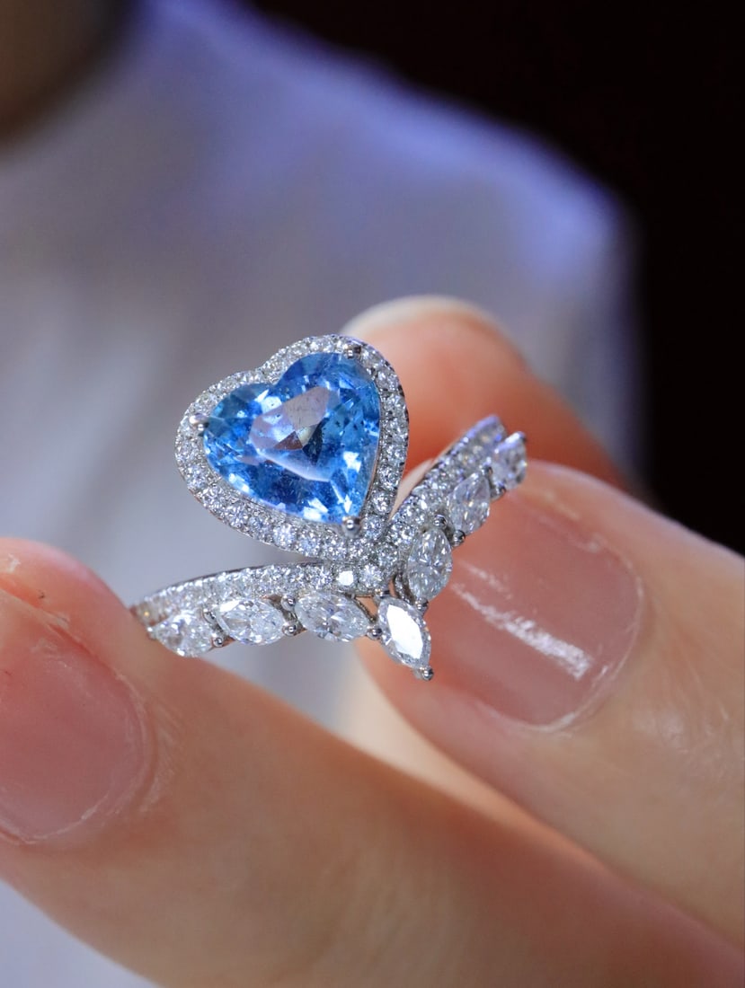 18K gold sapphire ring - 2