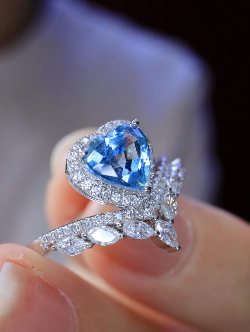 18K gold sapphire ring - 3