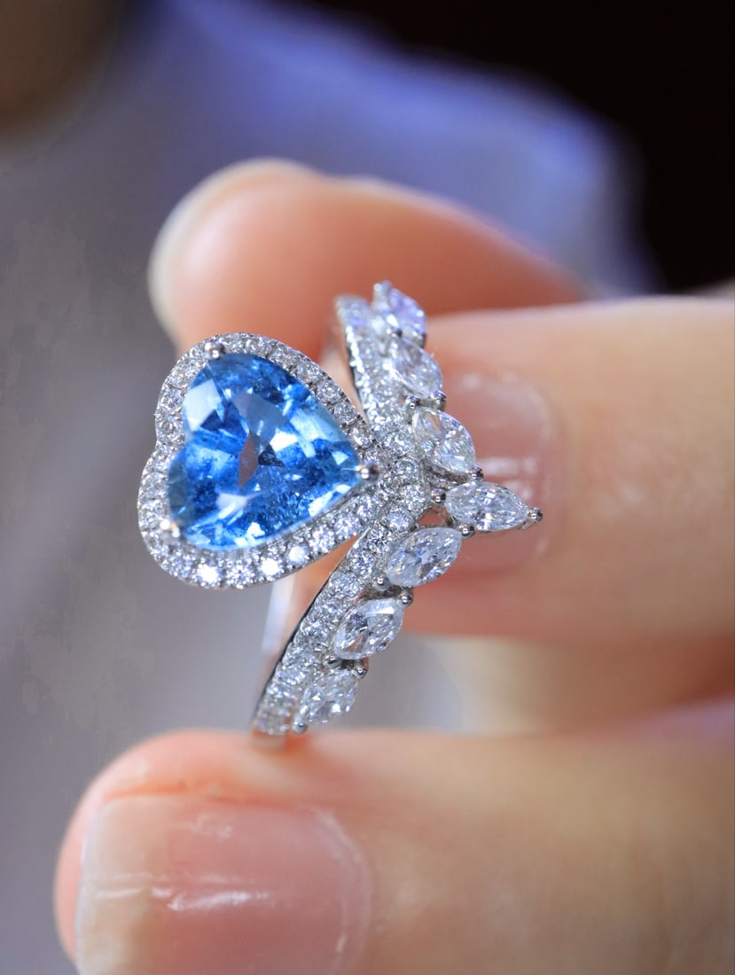 18K gold sapphire ring - 4