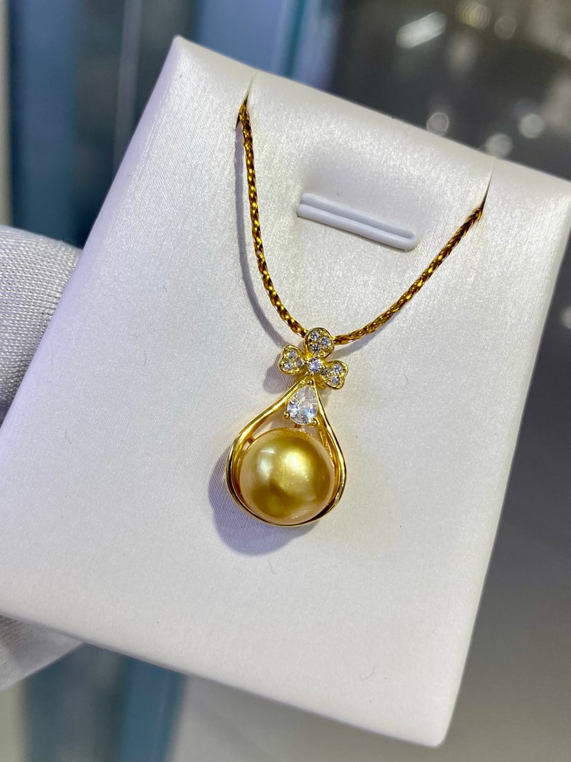 Gold Pearl Pendant (chain not included) - 2