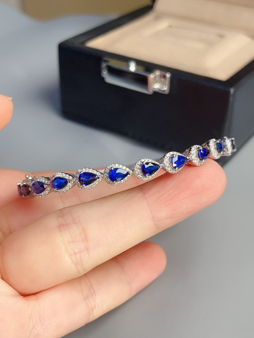 18K gold sapphire bracelet - 2