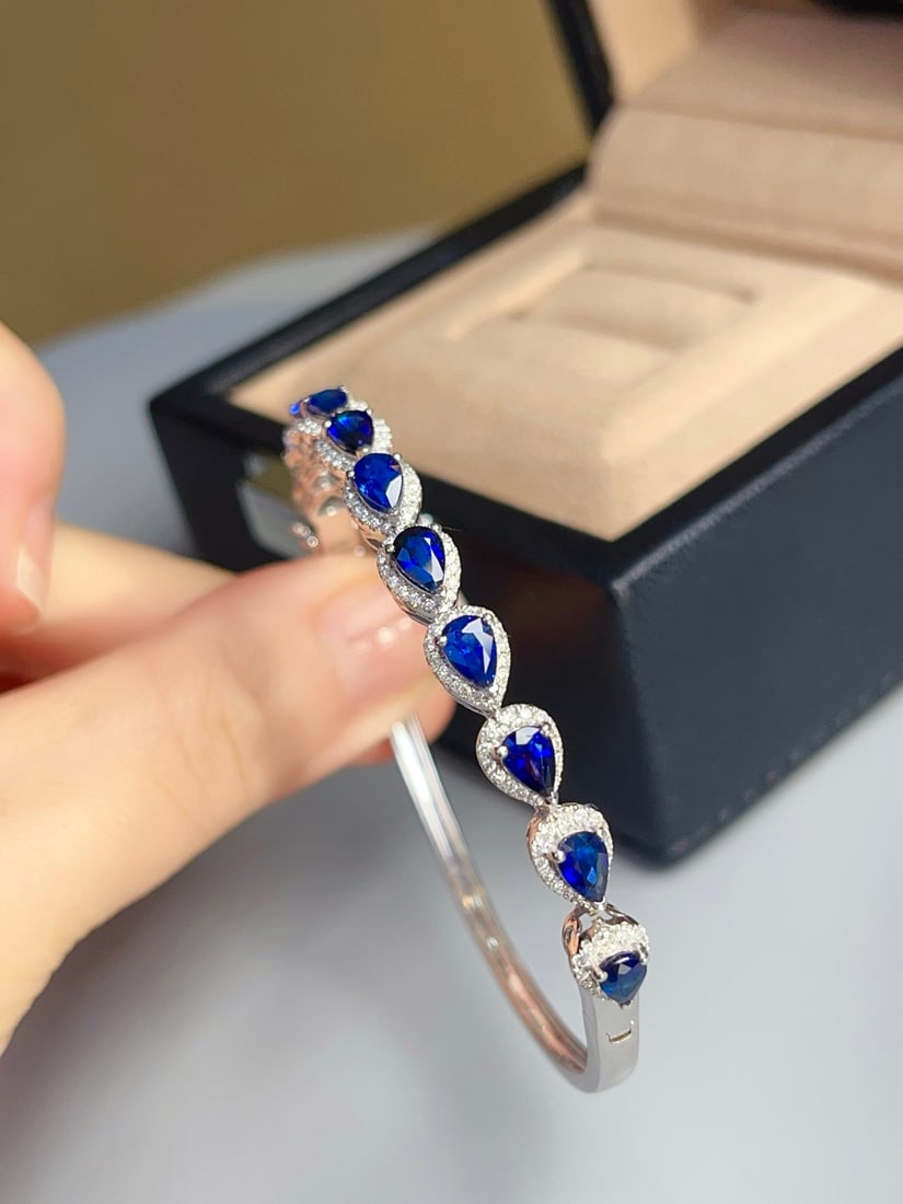 18K gold sapphire bracelet - 4