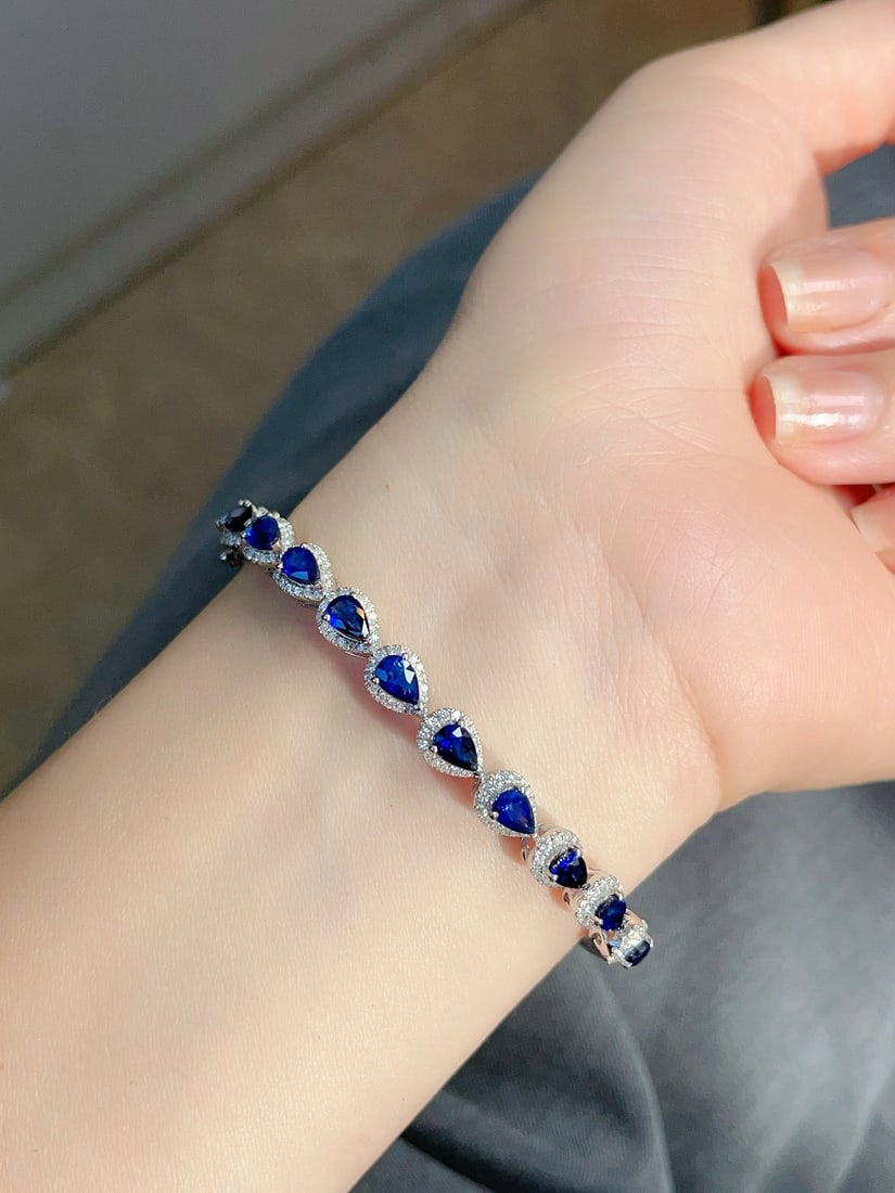 18K gold sapphire bracelet - 5