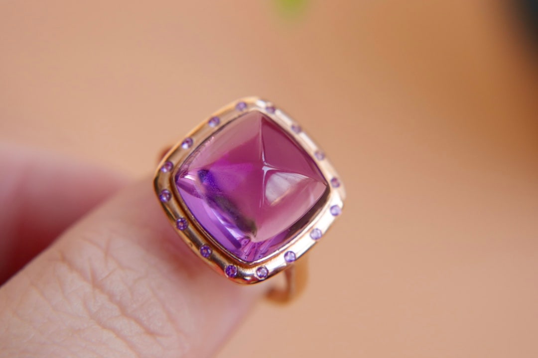 18K gold amethyst ring - 7
