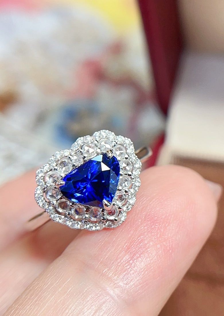 18K gold sapphire ring - 4
