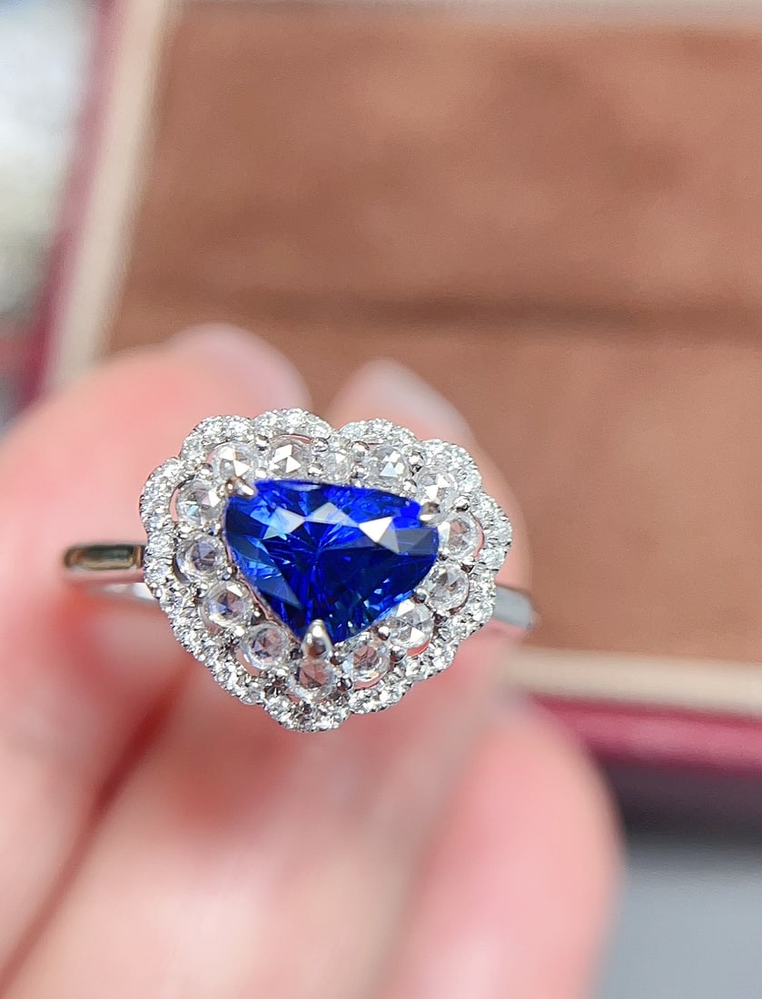 18K gold sapphire ring - 5