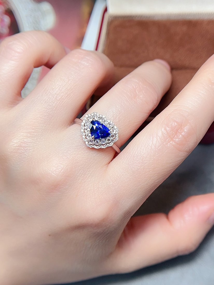 18K gold sapphire ring - 6