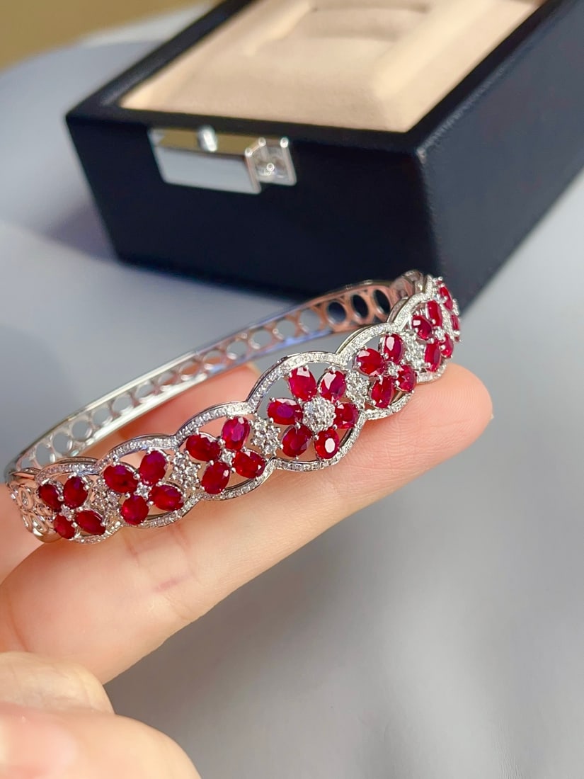 18K Gold Ruby Bracelet - 2
