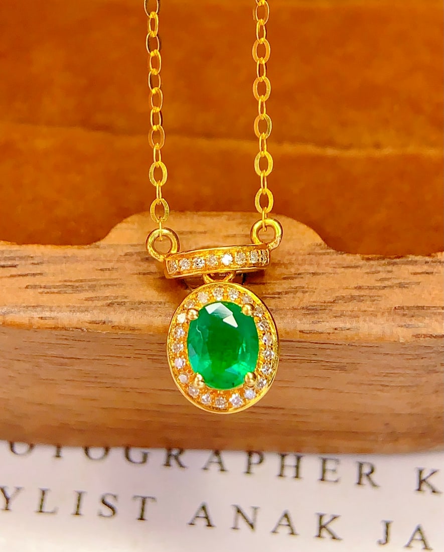 18K gold emerald collar necklace - 2