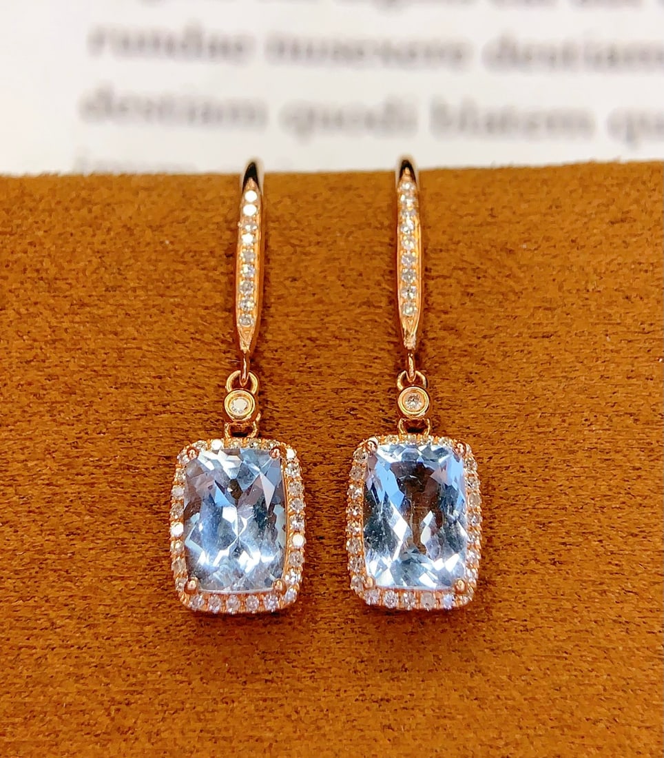 18K gold and sapphire earrings - 2