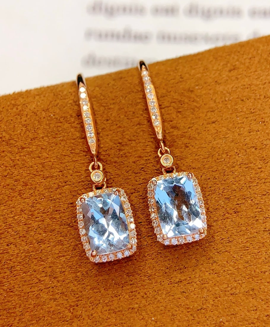 18K gold and sapphire earrings - 3
