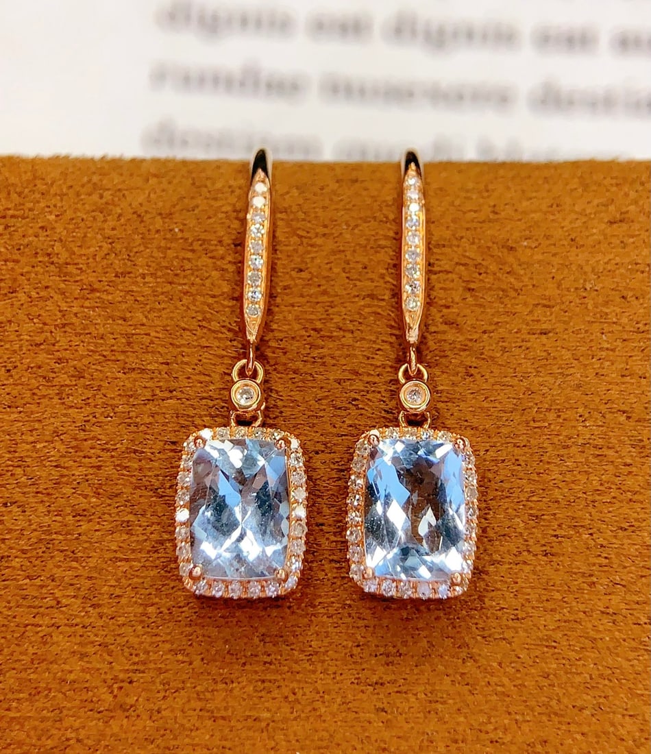 18K gold and sapphire earrings - 4