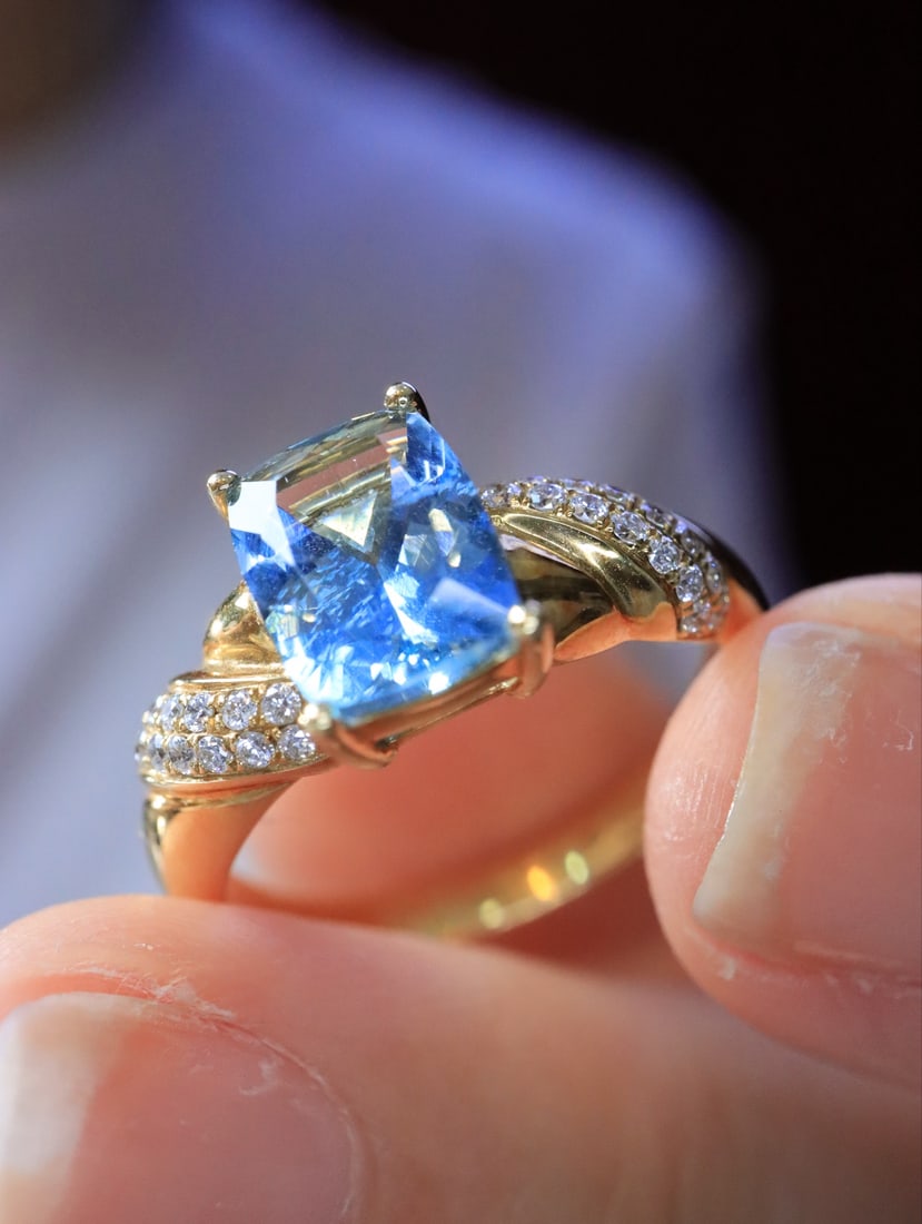 18K gold sapphire ring - 3