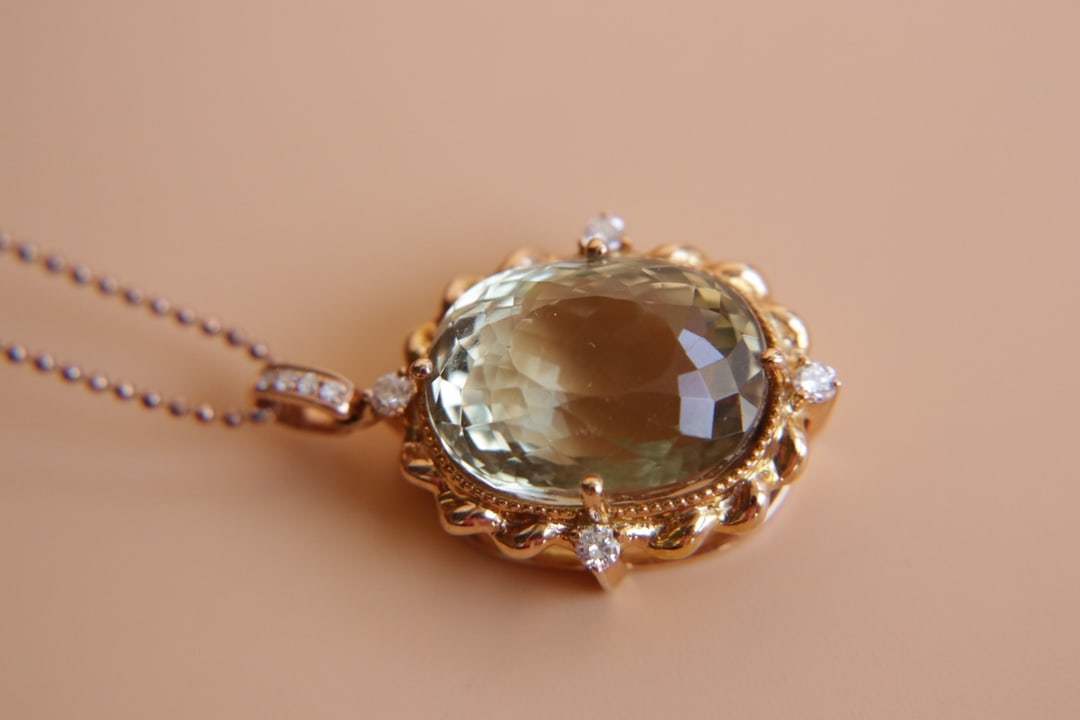 18K Gold Emerald Diamond Pendant (chain not included) - 3