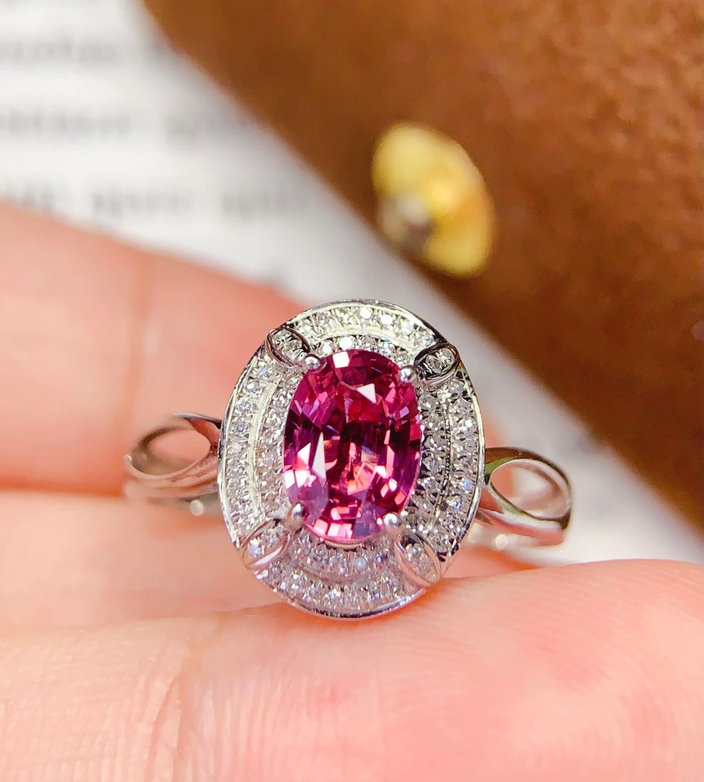 18K gold natural untreated sapphire ring - 2