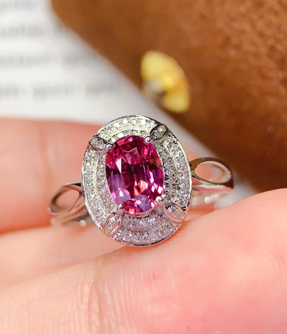 18K gold natural untreated sapphire ring - 5
