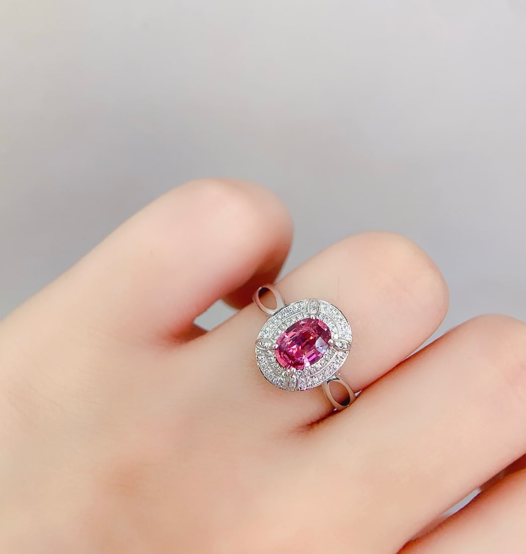 18K gold natural untreated sapphire ring - 6