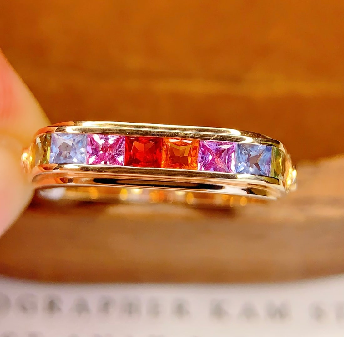 18K Gold Natural Sapphire Ring - 2