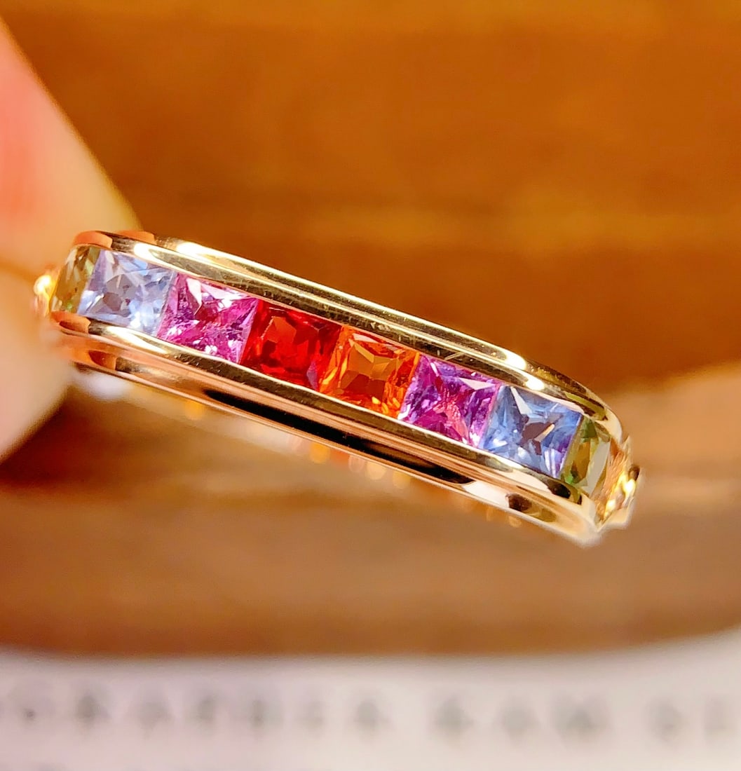 18K Gold Natural Sapphire Ring - 3