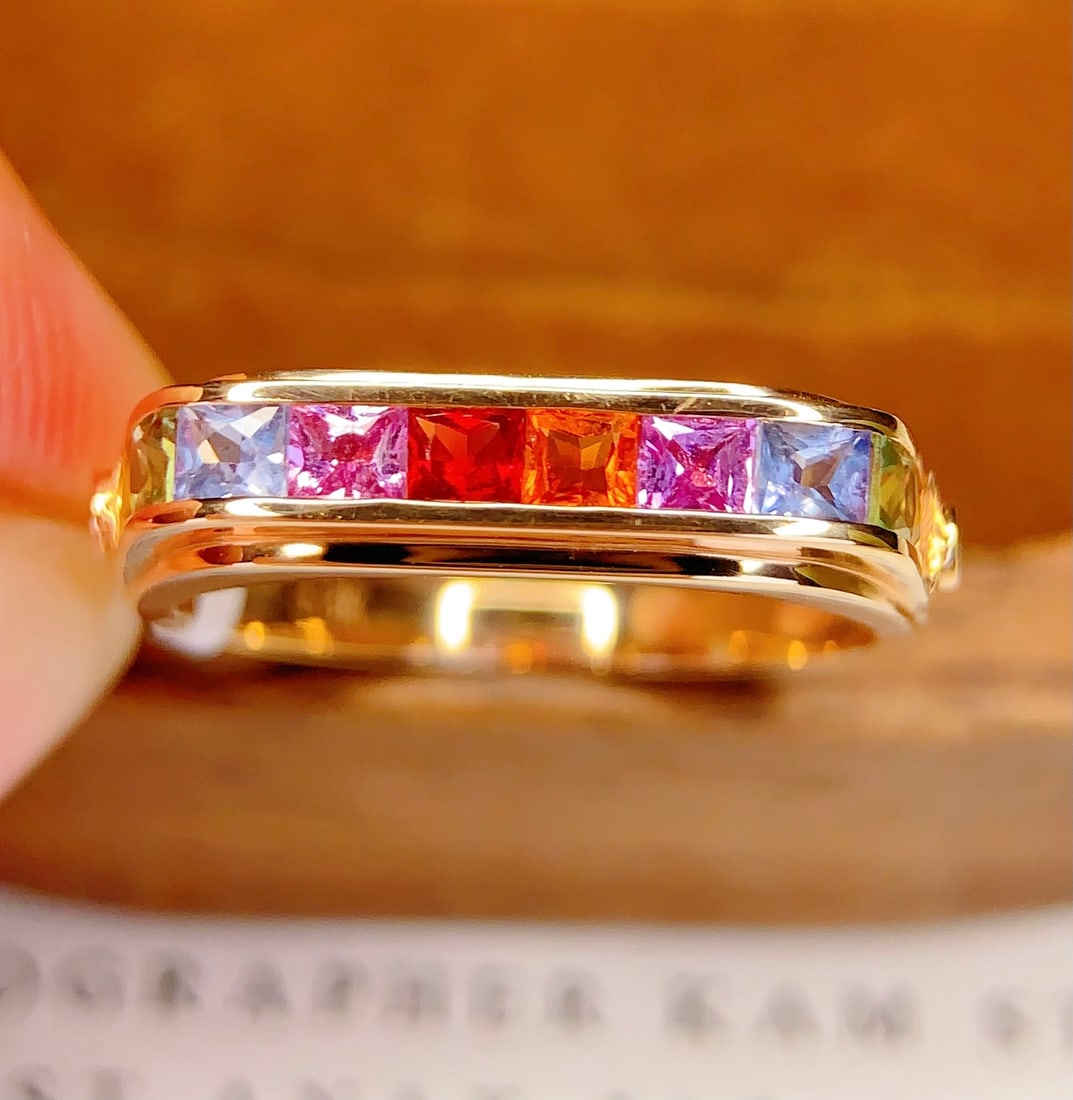 18K Gold Natural Sapphire Ring - 4