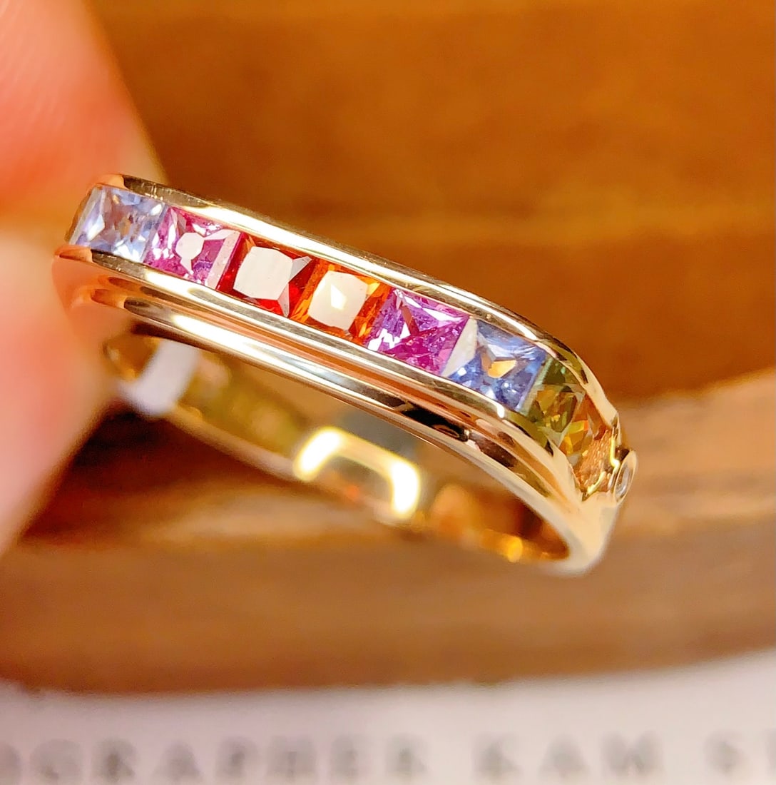 18K Gold Natural Sapphire Ring - 5