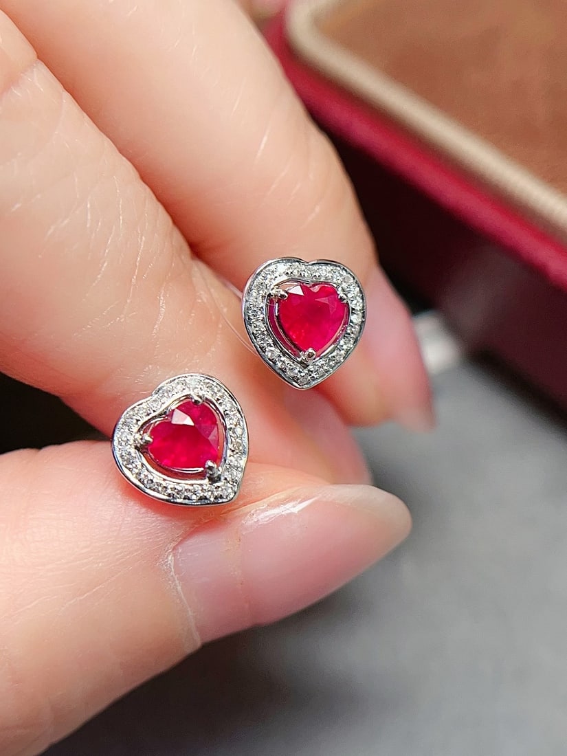 18K Gold Ruby Earrings - 3