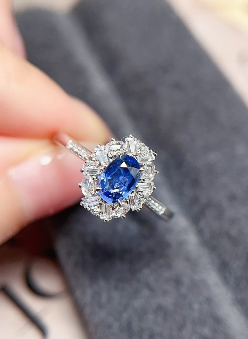 18K gold sapphire ring - 4
