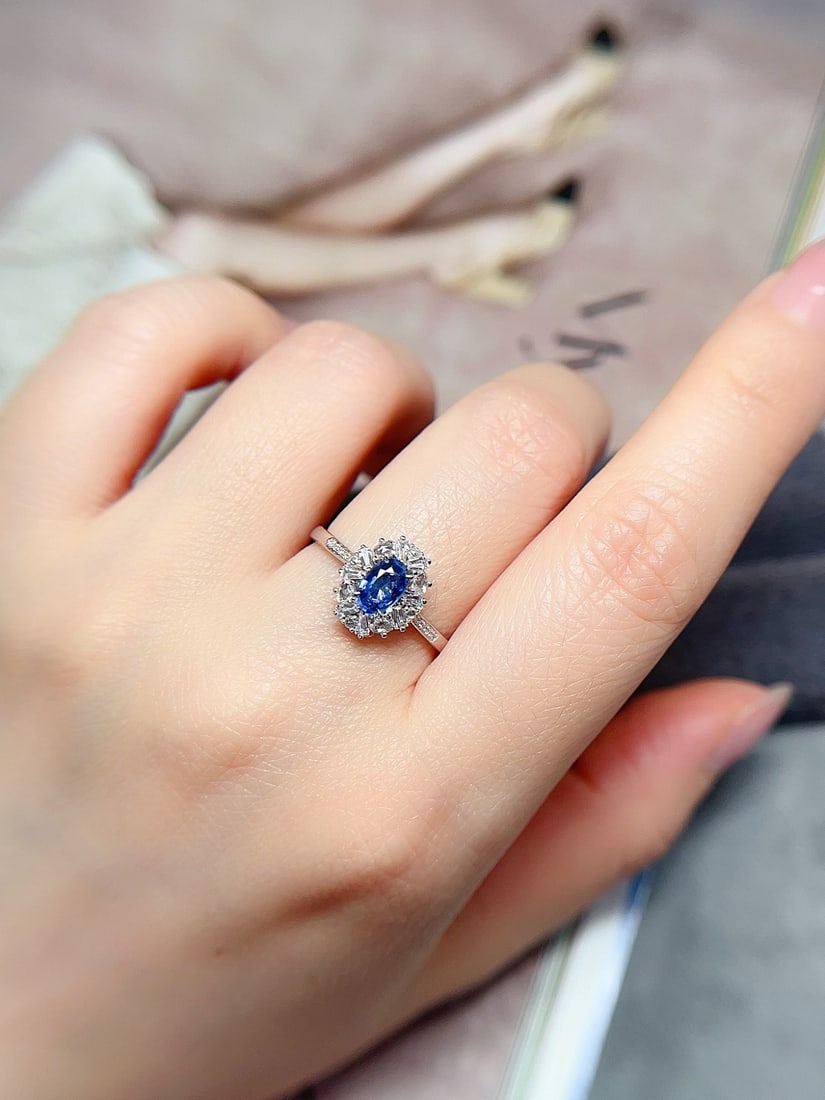 18K gold sapphire ring - 5