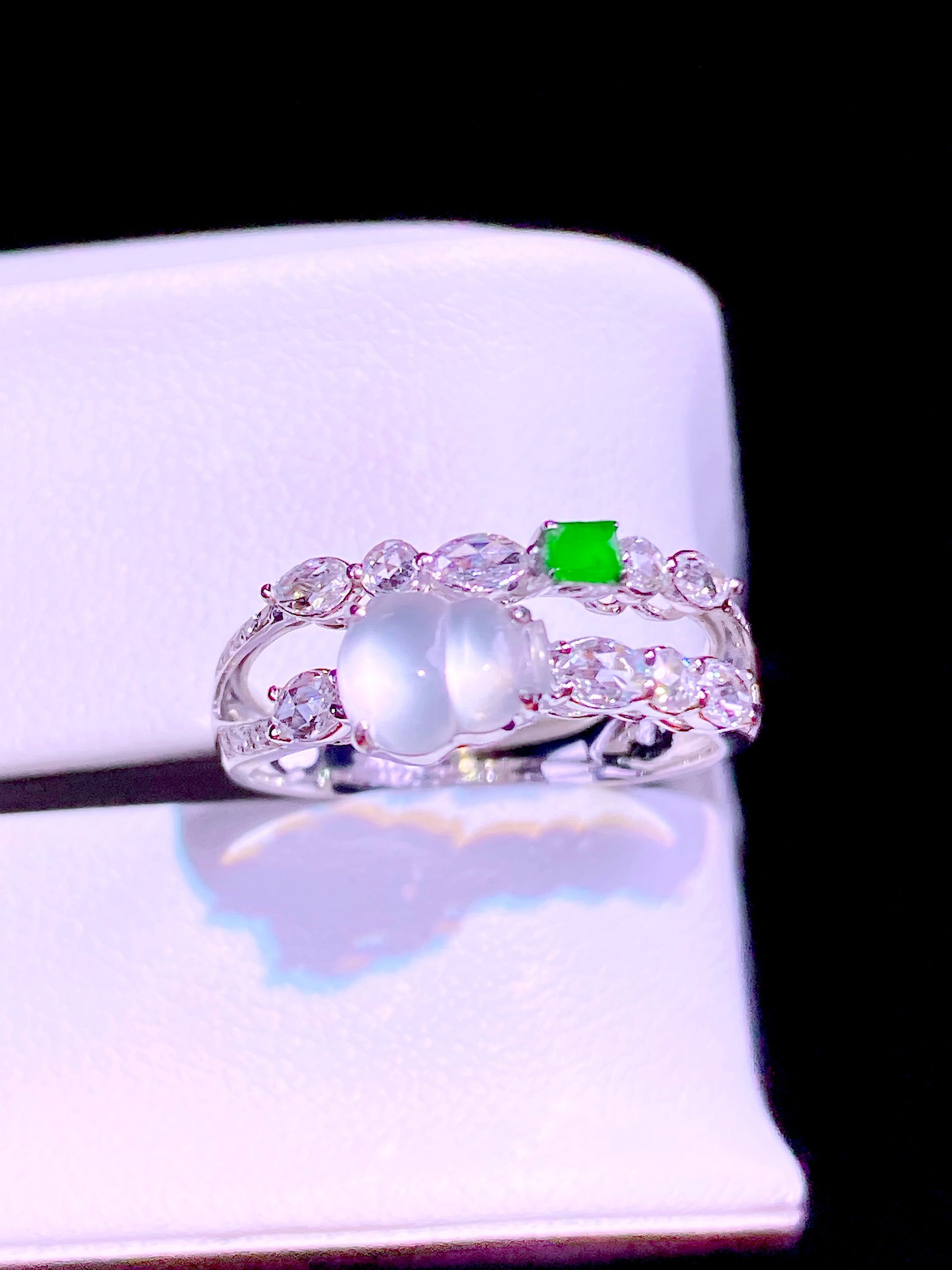 Natural jadeite high ice gourd ring - 3