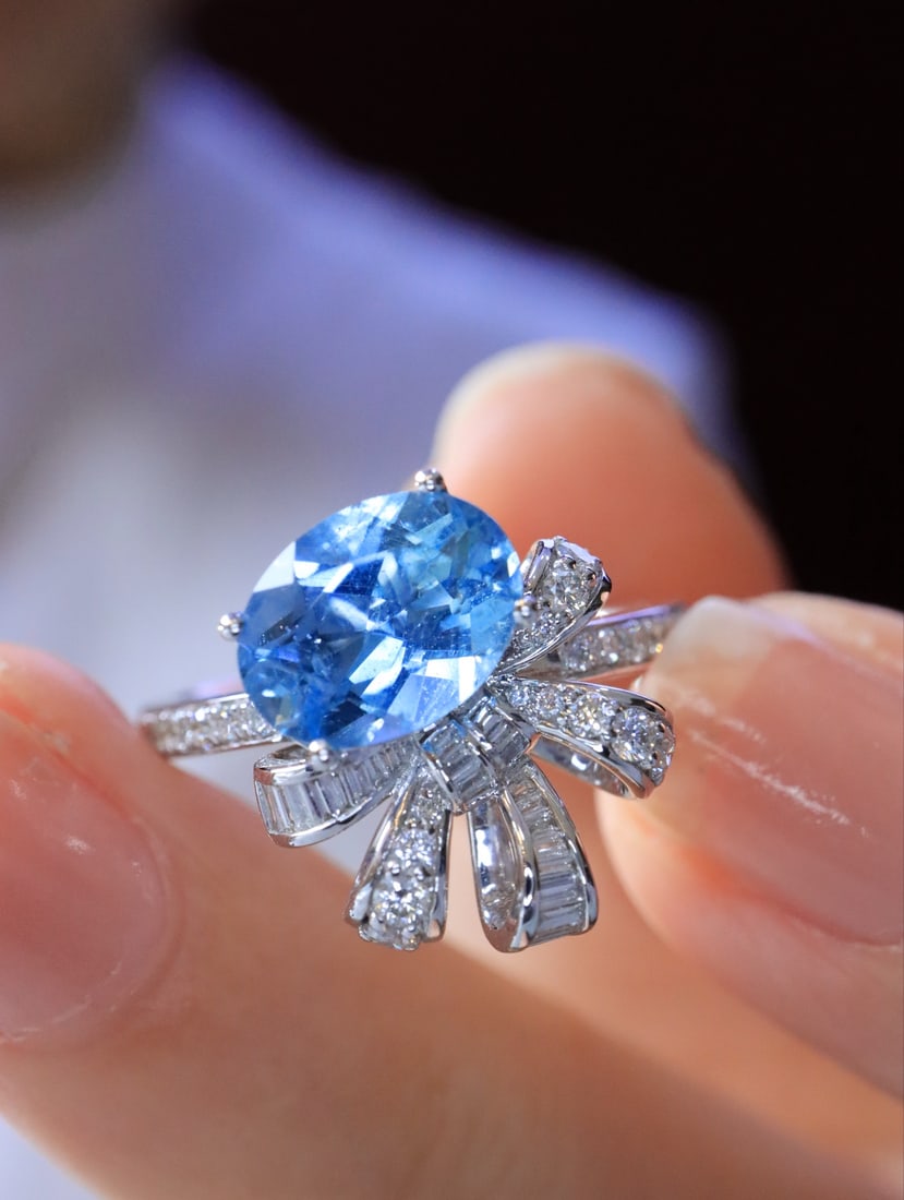 18K gold sapphire ring - 3