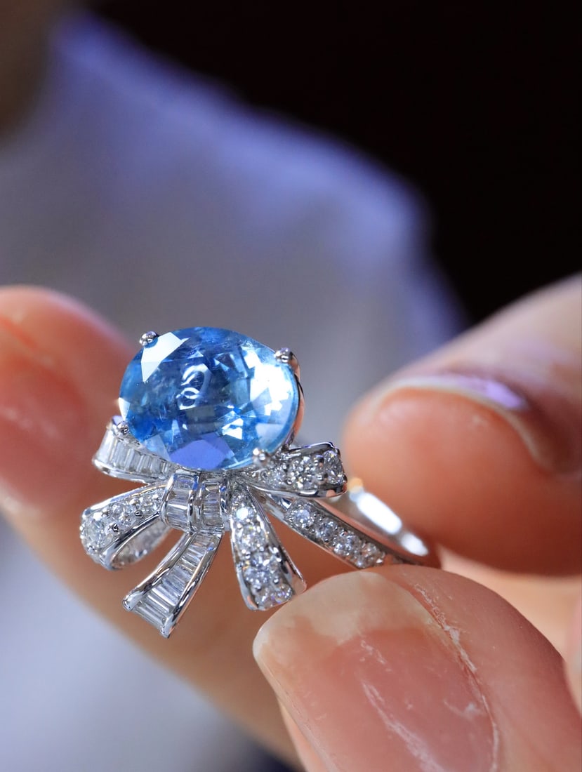18K gold sapphire ring - 4