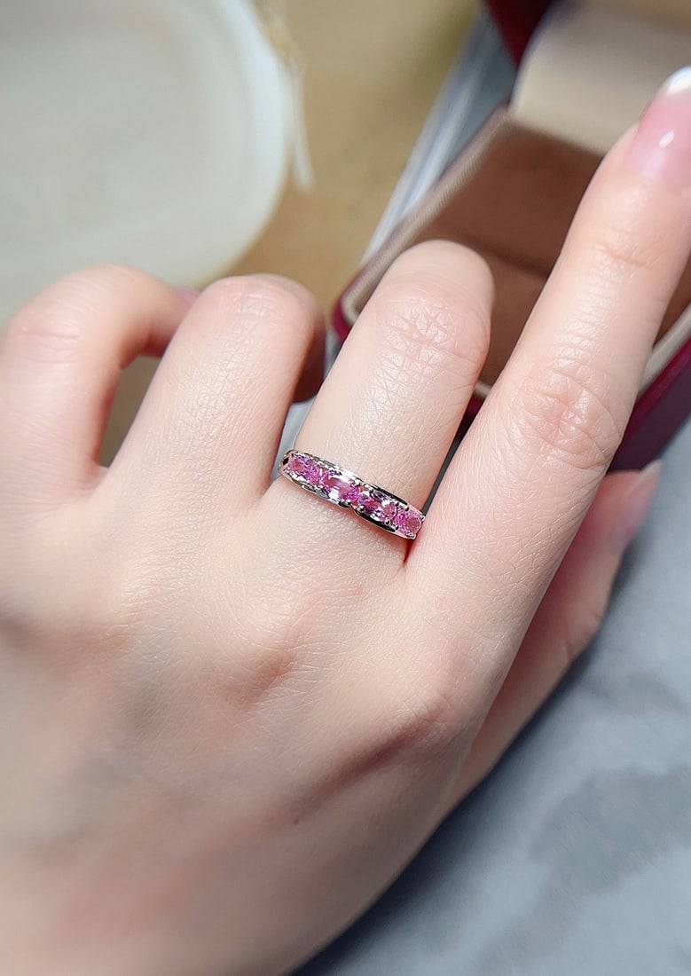18K gold sapphire ring - 5