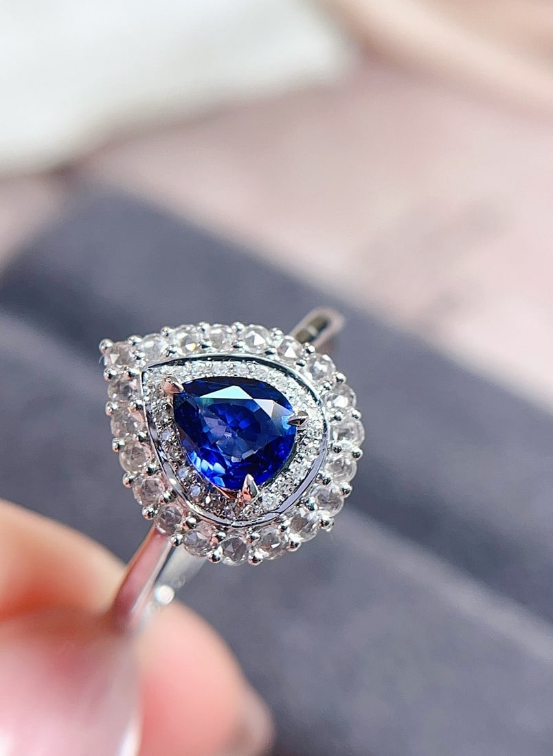 18K gold sapphire ring - 2