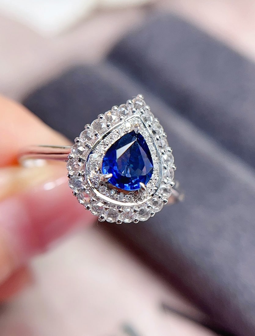 18K gold sapphire ring - 4